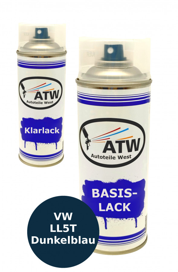 Autolack für VW LL5T Dunkelblau+400ml Klarlack Set